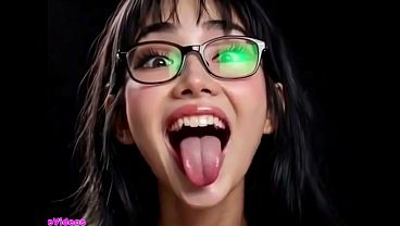 Cewek China Cantik Menjulurkan Lidah Buat Kamu, Animasi Ai Bikin Makin Liar
